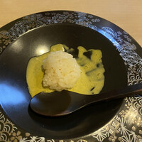 鮨 大門 - 鮑のキモソースにシャリを入れて