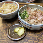 更科 - 　　　　ぶっかけ定食、温そば