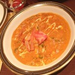 タゴール - プラウン・ラージャバブ（ナッツ・レーズン・エッグ入り海老カリー）