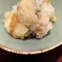 割烹 隆 - 鱧の天ぷら もち米の飯蒸し