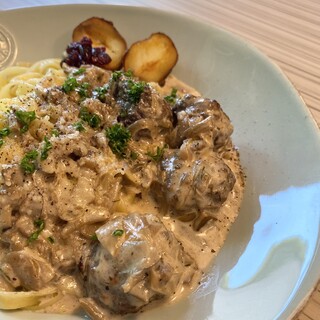 hygge style meatball pasta