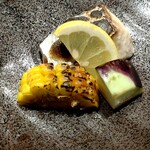 名駅 鮨 Sublime - さわら、水ナス、とうもろこし