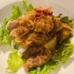 Grilled young chicken with mustard sauce