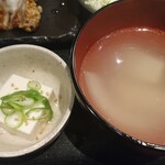 Fukuno tori - 冷奴とスープ