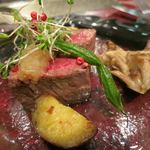 ワイン懐石 銀座 囃shiya - 鹿角牛のロースト