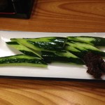 にしきや - もろキュウ（自家製味噌 300円）