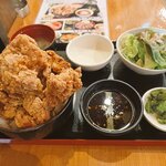 Karaage Hitosuji - デカ盛り唐揚げ丼@950円