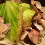 並木橋なかむら - 春キャベツ炭焼、浅利黒胡椒あん