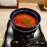 鮨 神戸まつもと - 鰆の湯葉茶碗蒸し トマト餡掛け