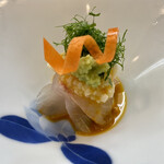 御料理 ひさまつ - 鯛の造里 雲丹醤油かけ