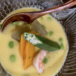 呑み喰い処 一久 - 【’22.7】モロコシの冷やしすり流し　750えん