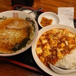 三喜園 - 麻婆丼+半ラーメン2