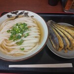 讃岐うどん いわい - ひやあつうどん（中）となす天