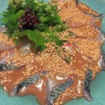 俺の割烹 博多 中洲 - 名物泳ぎごま鯖