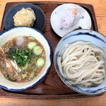 180083537 - 冷汁うどんつけ麺（小）+おにぎり+岩ガキ天