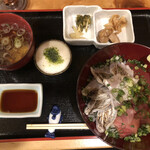 なごみ - マグロ、太刀魚炙り刺2食づけ丼定食