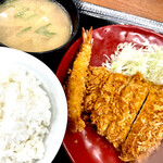 Katsuya - ロースかつ定食+エビフライ
