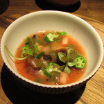 yokoyama - サザエと明石タコの入った西瓜のガスパチョ