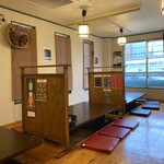 ステーキ一番 - コロナ対策バッチリの店内。お席はパーティションで区切っております。