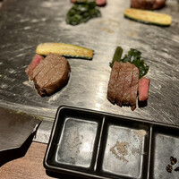 くずし鉄板 あばぐら 神田店 - 前沢牛トウガラシととちぎ和牛ランプ
