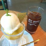 My Home Coffee, Bakes, Beer - ■メロンのパンナコッタサンデー
      ■アイスコーヒー