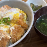 こんなところに食堂 - カツ丼&アーサ汁と茄子のおひたし