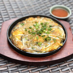 Thai style Monja-yaki with Oyster and eggs
