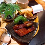 炭火割烹 白坂 - 金時豚のロースト　トウモロコシ春巻き