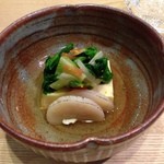 春草 - 13.3月　玉子豆腐と春野菜、平貝
