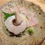 春草 - 13.3月　お造り（北寄貝、アイナメ、石鯛）