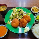 Negibouzu - 蟹クリームコロッケ定食　1300円