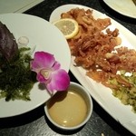 Yui Maru - 海ブドウとミミガーの唐揚げ