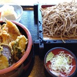 そば処若菜 - サービスランチの天丼セット 1000円税込