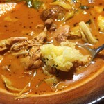 カレーのふらのや - スープカレーの食べ方はライスをスープにくぐらせる