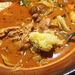 h Kareno Furanoya - スープカレーの食べ方はライスをスープにくぐらせる