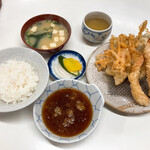 天ぷら定食ふじしま - 海老天付天ぷら定食ご飯(小) 850円