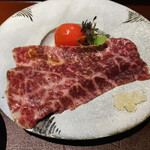 馳走 啐啄一十  - 【写真⑫】榊山牛(内腿)生ハム、フィンガーライム添え