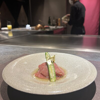 新宿 鉄板焼き YOKOTA - 夏野菜と黒毛和牛のしゃぶしゃぶ　すっぽんスープ