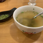 さわやか 細江本店 - セットのスープと、追加のワサビ￥50-
