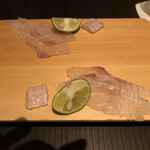 鮨利﨑 - ヒラメ　塩　カボスをかけて