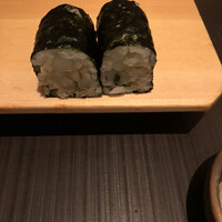 鮨利﨑 青山 - イカの巻物　紫蘇がきいています。