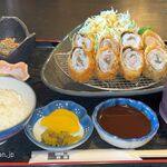 のざわ屋食堂 - 豚梅しそ巻きかつランチ1,518円,のざわ屋食堂(愛知県豊川市)食彩品館.jp