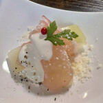 お食事処 だんらん日和 - 本日のランチ(\1,650) 前菜（生ハムと夕顔のチーズソース）