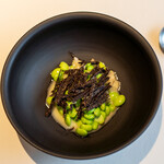 レストラン オオツ - 2022.7 豪州産黒トリュフ 群馬産天狗印枝豆「味緑」玄米リゾット