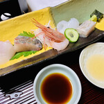 延楽 - 本日の割鮮　煎り酒を添えて