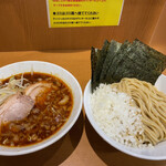 麺屋豚道場ぶた壱 - つけ麺小（¥1,000) 、海苔(¥100)、玉ねぎ（¥50)
