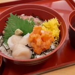 ジョイフル - 北海道産ホタテとねぎトロのサーモン丼