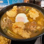 うどん料理 千 - とり天と温玉のカレーうどん