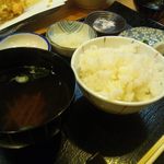 天ぷら 福岡 - ごはんと、お吸い物