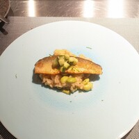 アブサン - 前菜2(アジのムニエルと黒崎豆のリゾット)